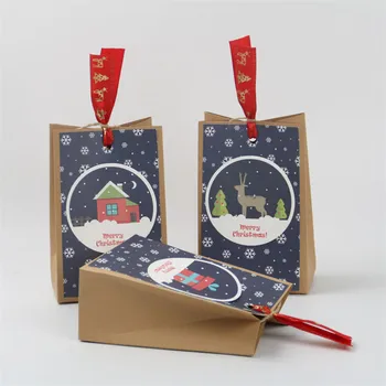 Бумажный пакет для упаковки десертов в ресторане, 30шт., для хранения конфет на Рождество, день рождения для детей Изображение