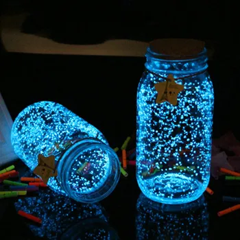 Домашняя вечеринка DIY Флуоресцентные Суперсветящиеся частицы Ярко светятся, Гравий, Серебристый песок, светящийся в темноте, песочная пудра 10 г Изображение