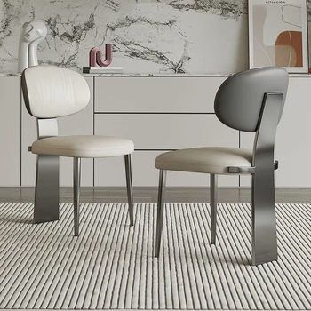 Дизайн Современные обеденные стулья на металлических ножках Скандинавские Модные Обеденные стулья для гостиной Мягкий комфорт Одинарная Силла Сменная мебель для дома Изображение