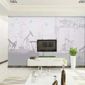 Пользовательские обои 3d фреска промышленная эксплуатация в скандинавском стиле ретро кирпичная стена фоновая стена гостиная ресторан 3D обои Изображение