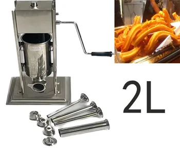 Ручная машина для приготовления чуррос из нержавеющей стали объемом 2 л 304 Ручная машина для приготовления чуррос с 8 насадками Изображение