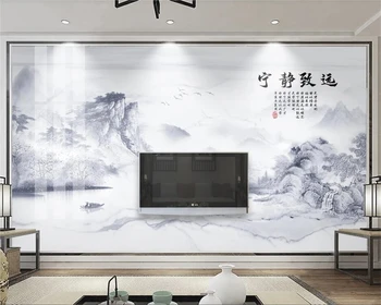 beibehang papel de parede Новый китайский стиль 3D обои пейзаж камень мраморный пейзаж фон настенная живопись обои Изображение