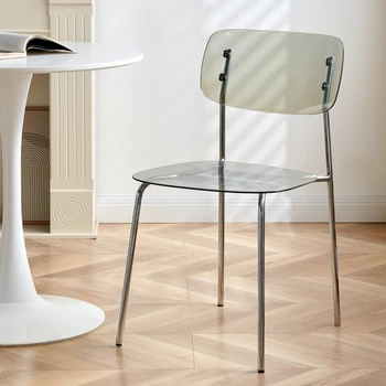 Пластиковый Винтажный обеденный стул для гостиной, Эргономичный Кофейный Офисный стул, Дизайнерский табурет, Парикмахерская мебель для дома Изображение