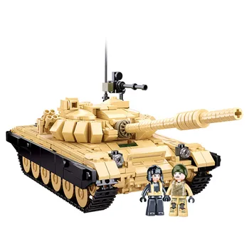 2022 Военная Армия Мировая Война WW2 SWAT Полицейские Солдаты T-72 Основная Боевая Модель Танка Строительный Блок Кирпичи Детские Игрушки Подарок На День Рождения Изображение