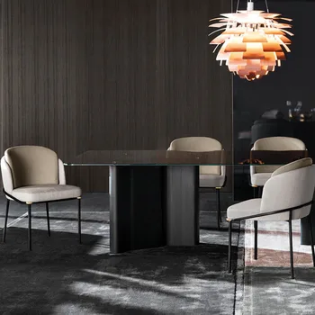 Роскошные стулья итальянского дизайнера, удобное кресло для столовой, Офисное кресло с низкой спинкой, балкон, эргономичная современная кухонная мебель Изображение