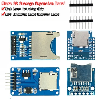 Плата Расширения Хранилища Micro SD D1 Mini TF Card Module Модуль Защиты Памяти Mini Micro SD TF Card с Выводами для Arduino ARM AVR Изображение
