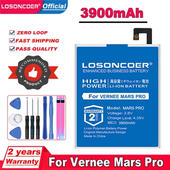 Аккумулятор LOSONCOER емкостью 3900 мАч для мобильного телефона Vernee Mars Pro + бесплатные инструменты Изображение