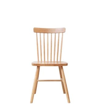 Обеденные стулья из массива дерева, Кресло для отдыха, Удобная спинка, Мебель для гостиной, Широкая поверхность для сидения, Устойчивая конструкция Изображение