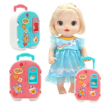 Модный дорожный чемодан 2023 года Для 30-сантиметровой куклы Baby Aliver (кукла в комплект не входит), аксессуары Для кукол, игрушки Изображение