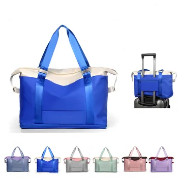 2022 Модные женские дорожные сумки большой емкости для фитнеса и йоги, водонепроницаемые чехлы-тележки, сумки для хранения для женщин Изображение