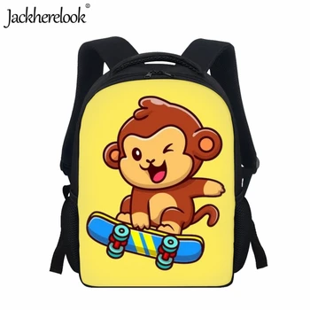 Jackherelook Милая мультяшная обезьянка, детская школьная сумка для детского сада, модный новый рюкзак для отдыха и путешествий, детские сумки для книг Изображение