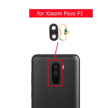 2шт для основной задней камеры Xiaomi Poco F1, стеклянный объектив, Стекло для задней камеры с клеем 3M, Запасные Части для ремонта Изображение