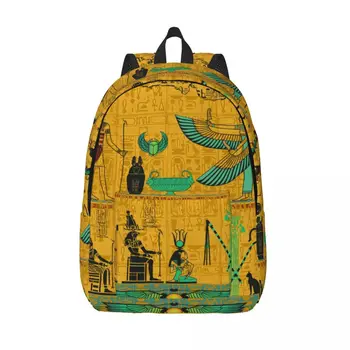 Рюкзак для ноутбука, Уникальный школьный рюкзак с тотемом Египетского фараона, Прочный Студенческий рюкзак Для мальчиков и девочек, Дорожная сумка Изображение