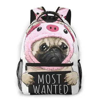 Женский рюкзак, детская школьная сумка для девочек-подростков Most Wanted Pug, женский ноутбук, рюкзак для ноутбука, дорожный рюкзак 2021 Изображение