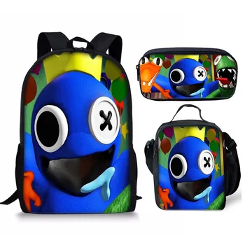 Школьная сумка Rainbow Friend, дорожный рюкзак, сумка для ланча, пенал, подарок для детей, студентов Изображение