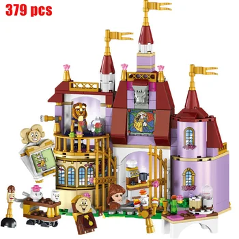 Хит продаж, модель строительного блока Disney Belle Princess Lion, детская игрушка-конструктор, детский Рождественский подарок Изображение
