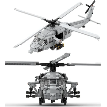 Военные вертолеты MOC Самолет MH-60S Строительные блоки Фигурка современного солдата Оружие американские кирпичи Аксессуары Игрушки для спецназа Изображение