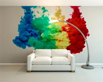 Пользовательские обои цвет дыма искусство индивидуальности мода гостиная спальня телевизор диван фон настенная декоративная роспись фреска Изображение