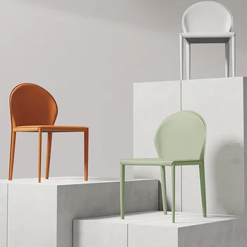 Бесплатная доставка Кожаное обеденное кресло в итальянском стиле, современное минималистичное дизайнерское кресло для отдыха, мебель для дома Sillas De Comedor Изображение