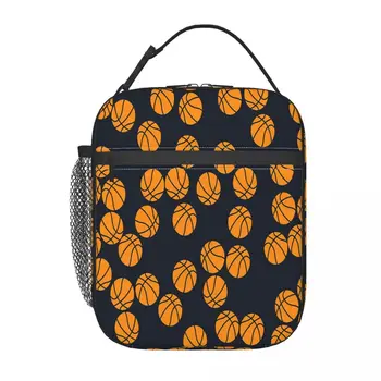 Милая баскетбольная термоизолированная сумка для ланча, Женская Многоразовая сумка для ланча, Коробка для хранения еды, дорожная Изображение