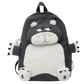 Рюкзак с мультяшным котом Люцифером, уличный рюкзак для женщин и девочек, студенческий школьный рюкзак с милым животным принтом Изображение