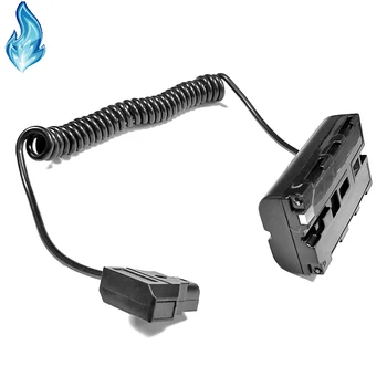 Спиральный кабель Питания P-Tap D-Tap к Соединителю NP-F550 F570 с Фиктивным Аккумулятором для Мониторов / Светильников / Ламп Изображение