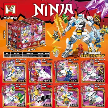Конструктор Ninja 8-в-1 Titan mecha, головоломка, детская игрушка, маленькая коробка, подарок на день рождения Изображение