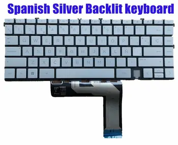 Испанская клавиатура с серебристой подсветкой для HP ENVY 15-EP 15-ep0001ne/15-ep0000ne 9Z.NHCBQ.A0S NSK-XYABQ Изображение