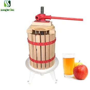 Ручная соковыжималка для винограда и фруктов, 6-литровая машина для отжима яблочного сока, машина для производства красного вина, машина для прессования меда Изображение