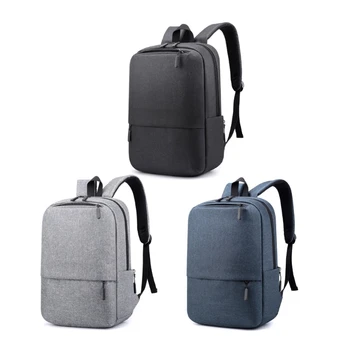 Рюкзак большой емкости с USB-портом для зарядки, сумка для книг для студентов, подростков, мужчин, повседневный школьный рюкзак для ноутбука Изображение