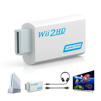 Конвертер WII в HDMI Full HD 1080P Конвертер WII в HDMI Wii 2 HDMI 3,5 мм Аудио для ПК HDTV Монитор Дисплей Адаптер Wii-HDMI Изображение