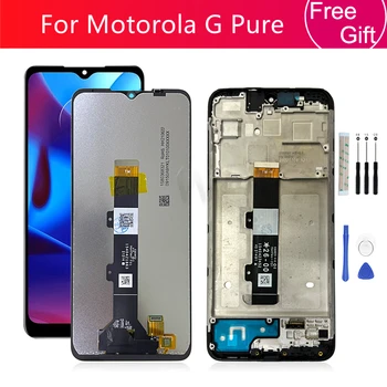 Для Motorola Moto G Чистый ЖК-дисплей Сенсорный Экран Дигитайзер В сборе С Рамкой XT-2163-4 XT2163-4 Замена ЖК-экрана 6,5
