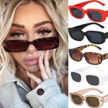 Популярные Солнцезащитные очки, трендовые Очки в квадратной оправе, Прямоугольные Очки, Брендовые Дизайнерские Солнцезащитные очки, Модные Персонализированные Очки для женщин Изображение