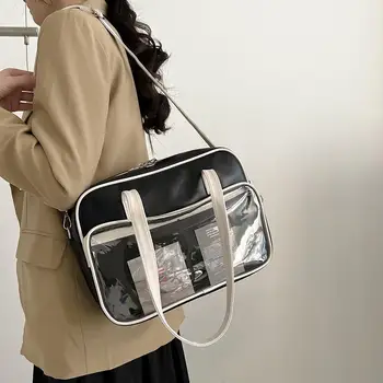Прозрачная сумка-тоут Женская Новинка 2023 года из мягкой кожи, большая вместительная сумка на одно плечо, сумка-мессенджер, сумки класса 