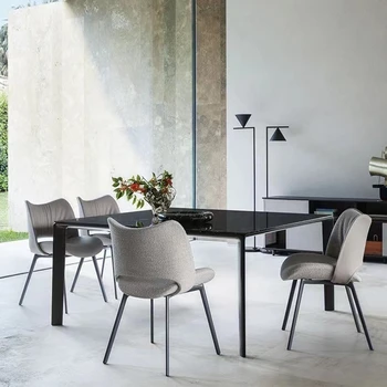 Обеденные стулья для гостиной на открытом воздухе, Дизайнерская Скандинавская кухня, Красивые обеденные стулья, Современная мебель для дома Sillas Comedor середины века Изображение