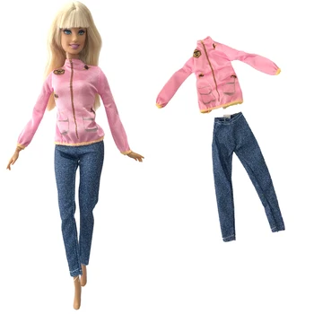 NK 1 Комплект повседневной одежды принцессы 1/6, красивая праздничная модная розовая одежда с длинными рукавами, дизайн для аксессуаров для Барби, подарок для куклы для девочек Изображение