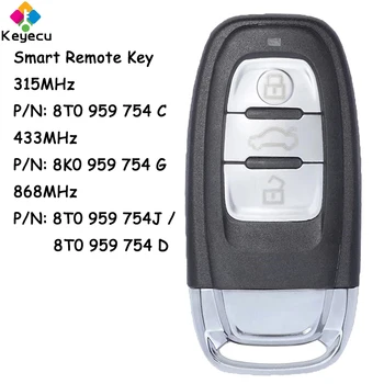 KEYECU Smart Remote Автомобильный Ключ с 315 МГц 433 МГц 868 МГц для Audi Q5 A4L A5 A6 A7 A8 RS4 RS5 Брелок 8T0959754C 8K0959754G 8T0959754D Изображение