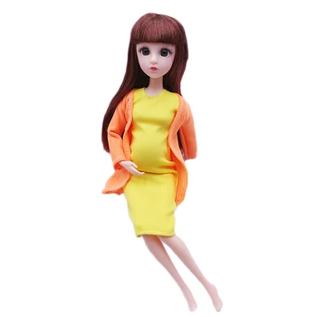 11-дюймовая беременная кукла с ребенком в животе, 11 суставов, Модные куклы для мам, Игрушки для девочек, Подарок, Развивающие игрушки своими руками для детей Изображение