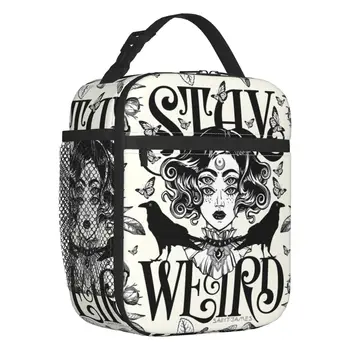 Оставайтесь странными, изолированная сумка для ланча для женщин, герметичный кулер для ведьмы на Хэллоуин, Термосумка для ланча, Пляжный кемпинг, путешествия Изображение