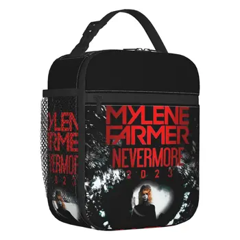 Милен Фармер Nevermore 2023 Термоизолированная сумка для ланча Женская Французская певица Портативная сумка для ланча для школы Коробка для еды на открытом воздухе Изображение