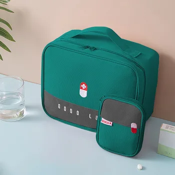 Водонепроницаемый портативный ящик для хранения лекарств, семейный органайзер для лекарств первой помощи, Тканевая сумка для хранения большой емкости, коробки для таблеток Изображение