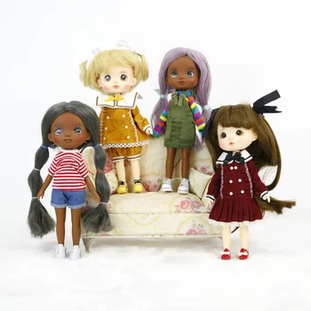 Пластиковая милая кукла высотой 21 см, кукла с раскрашенным лицом, сделанная своими руками, для подарков девочкам Изображение