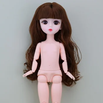 3D имитация глаз с 20 подвижными суставами 1/6 Bjd Doll Girl Игрушка-одевалка своими руками Обнаженная кукла Изображение