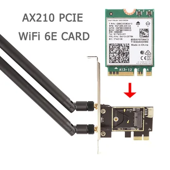 5374 Мбит/с Wifi 6E для Intel AX210 Pcie Беспроводной адаптер Bluetooth 5,3 ax210ngw M.2 Сетевая карта Wi Fi Windows 10 11 Для ПК Изображение