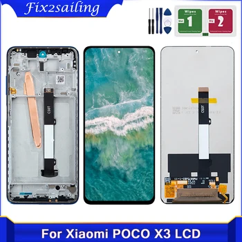 100% Тест Для Xiaomi POCO X3 ЖК-Дисплей С Сенсорным Экраном Digitizer В Сборе Для POCO X3 Pro NFC LCD M2102J20SG Замена Деталей Дисплея Изображение