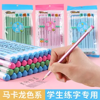 Карандаш для учеников начальной школы, карандаши Hb нелегко сломать и треугольные карандаши цвета макарун. Изображение