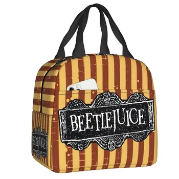 Изолированный ланч-бокс Beetlejuice из фильма ужасов, Герметичный термоохладитель, ланч-бокс Тима Бертона для женщин, детские школьные сумки для еды Изображение