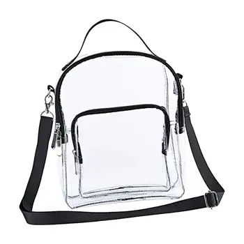 Универсальная прозрачная сумка через плечо с верхней ручкой на молнии, прозрачная сумка Изображение
