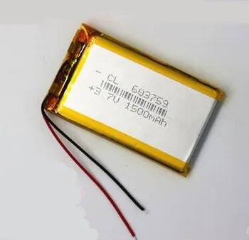 Бесплатная доставка 2 шт./лот 3,7 В 1500 мАч 603759 полимерная литий-ионная аккумуляторная батарея li-po аккумулятор для GPS power bank игровой плеер Изображение