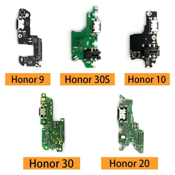 Новая плата для подключения док-станции для зарядки USB с микрофоном, гибкий кабель, запасные части для Huawei Honor 8 9 10 20 30 Lite 30S Изображение